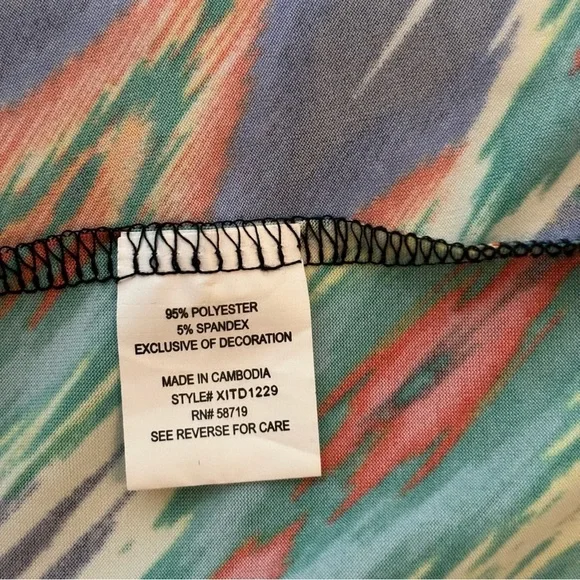 NY Collection Multi color Sleeveless Maxi Dress, Size:L